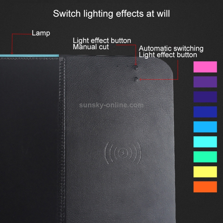 QI Standard Lighting Wireless Charger Thickening Computer Mouse Pad, Size: 79x30x0.7cm QI Standard Lighting Wireless Charger Thickening Computer Mouse Pad, Size: 79x30x0.7cm