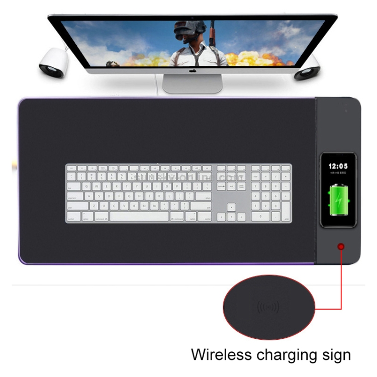 QI Standard Lighting Wireless Charger Thickening Computer Mouse Pad, Size: 79x30x0.7cm QI Standard Lighting Wireless Charger Thickening Computer Mouse Pad, Size: 79x30x0.7cm