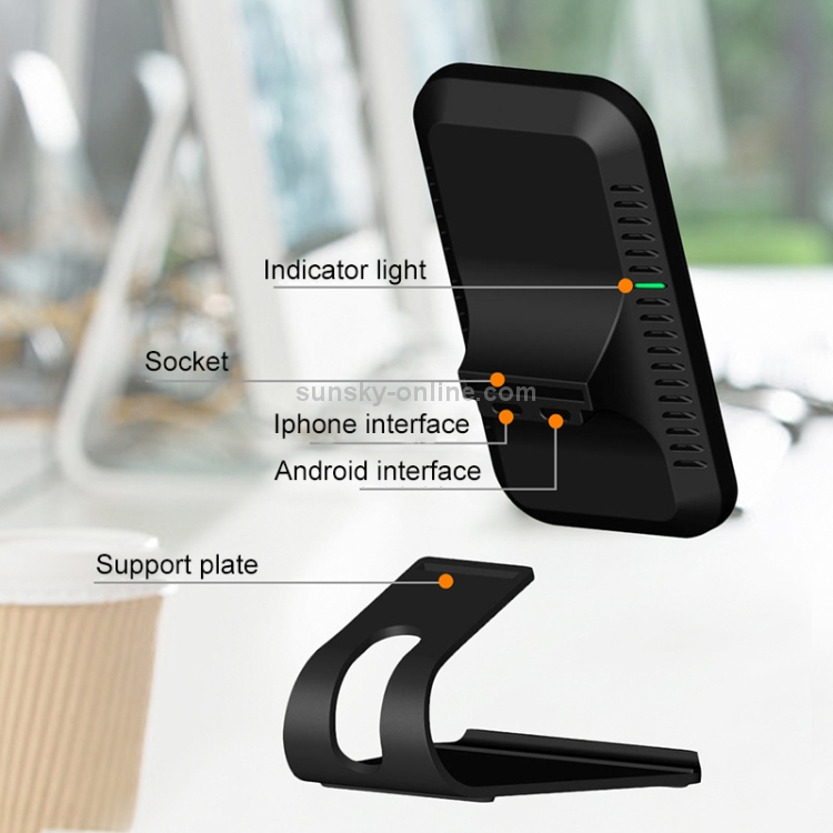 KEQU QI Standard Vertical Wireless Fast Charging Charger Desktop Mobile Phone Bracket KEQU QI Standard Vertical Wireless Fast Charging Charger Desktop Mobile Phone Bracket