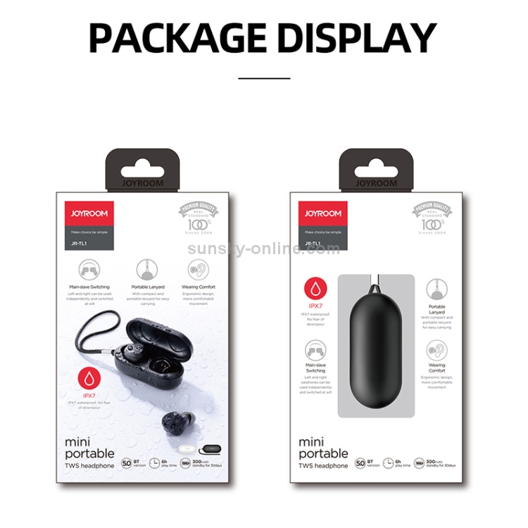 JOYROOM JR-TL1 Bluetooth 5.0 Bilateral TWS Wireless Earphone (Black) JOYROOM JR-TL1 Bluetooth 5.0 Bilateral TWS Wireless Earphone (Black)