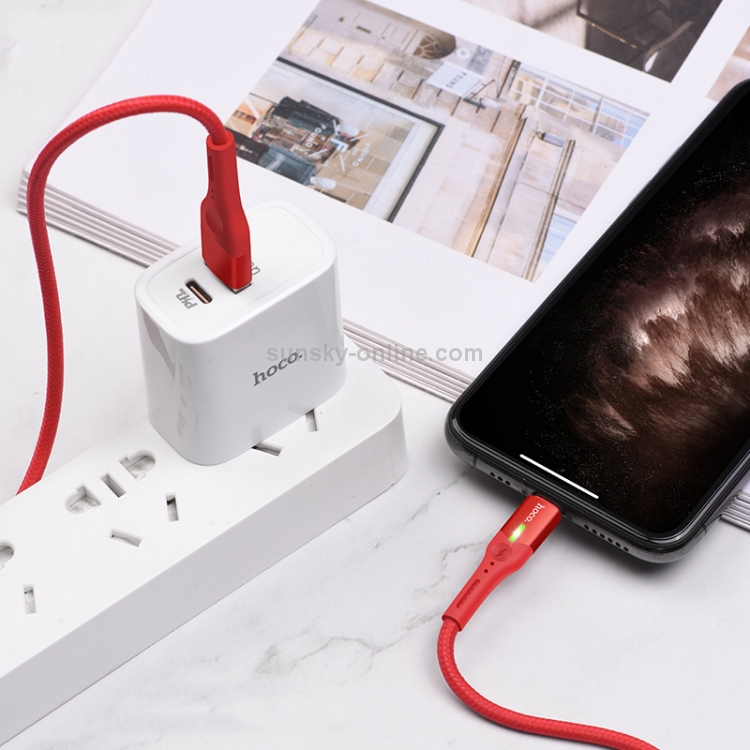 HOCO S24 USB to 8 Pin Interface Celestial Charging Data Cable, Length: 1.2m (Red) HOCO S24 USB to 8 Pin Interface Celestial Charging Data Cable, Length: 1.2m (Red)