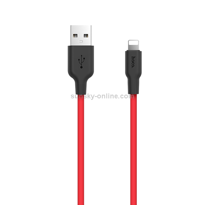 HOCO X21 USB to 8 Pin Interface Silicone Charging Data Cable, Length: 1m (Black Red) HOCO X21 USB to 8 Pin Interface Silicone Charging Data Cable, Length: 1m (Black Red)