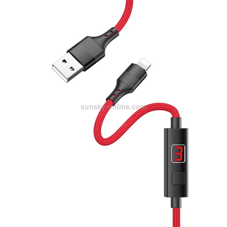hoco S13 1.2m 2.4A USB to 8 Pin Central Control Timing Charging Data Cable(Red) hoco S13 1.2m 2.4A USB to 8 Pin Central Control Timing Charging Data Cable(Red)