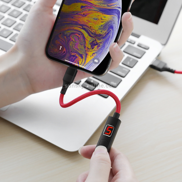 hoco S13 1.2m 2.4A USB to 8 Pin Central Control Timing Charging Data Cable(Red) hoco S13 1.2m 2.4A USB to 8 Pin Central Control Timing Charging Data Cable(Red)