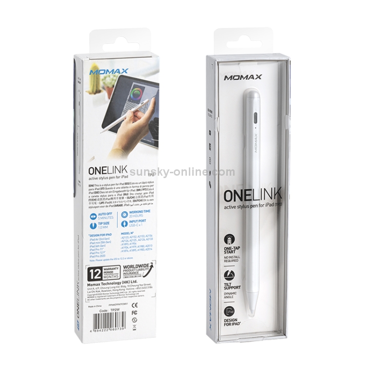 MOMAX TP2 ONE LINK Anti-mistouch Active Capacitive Stylus Pen for iPad MOMAX TP2 ONE LINK Anti-mistouch Active Capacitive Stylus Pen for iPad