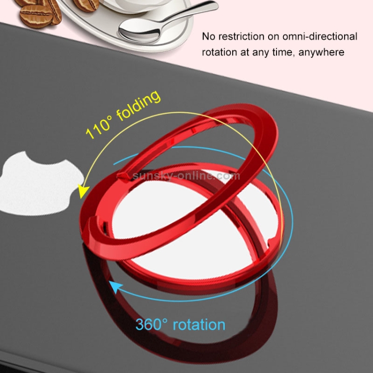 Ultrathin 360 Degree Rotation Mirror Car Ring Bracket Phone Holder(Black) Ultrathin 360 Degree Rotation Mirror Car Ring Bracket Phone Holder(Black)