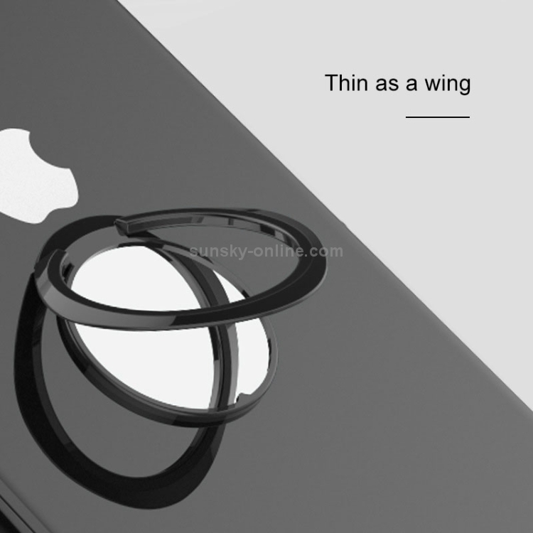 Ultrathin 360 Degree Rotation Mirror Car Ring Bracket Phone Holder(Black) Ultrathin 360 Degree Rotation Mirror Car Ring Bracket Phone Holder(Black)