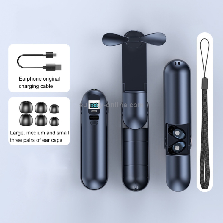 F7 Fingerprint Type Multifunctional CVC 8.0 Noise Reduction Bluetooth Earphone Handheld Foldable Mini USB Fan(Blue) F7 Fingerprint Type Multifunctional CVC 8.0 Noise Reduction Bluetooth Earphone Handheld Foldable Mini USB Fan(Blue)