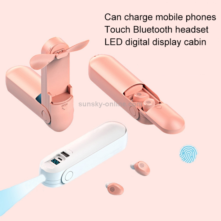 F7 Fingerprint Type Multifunctional CVC 8.0 Noise Reduction Bluetooth Earphone Handheld Foldable Mini USB Fan(Blue) F7 Fingerprint Type Multifunctional CVC 8.0 Noise Reduction Bluetooth Earphone Handheld Foldable Mini USB Fan(Blue)