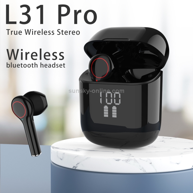 L31 pro Bluetooth 5.0 TWS Digital Display Touch Wireless Bluetooth Earphone (Black) L31 pro Bluetooth 5.0 TWS Digital Display Touch Wireless Bluetooth Earphone (Black)