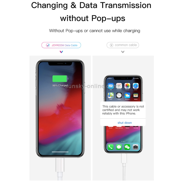 JOYROOM JR-S113 Ben Series 2A 8 Pin Quick Charging Cable, Upgrade Version, Length : 25cm (White) JOYROOM JR-S113 Ben Series 2A 8 Pin Quick Charging Cable, Upgrade Version, Length : 25cm (White)