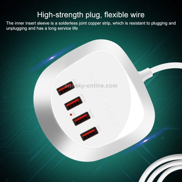 WLX-T3 20W 4 In 1 Multi-function Smart USB Charger(White) WLX-T3 20W 4 In 1 Multi-function Smart USB Charger(White)