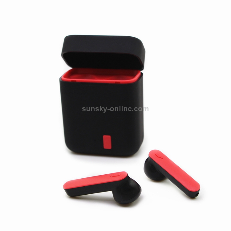 i7s TWS Stereo Dual Noise Cancelling Wireless Bluetooth 5.0+EDR Earphones with Charging Case(Black Red) i7s TWS Stereo Dual Noise Cancelling Wireless Bluetooth 5.0+EDR Earphones with Charging Case(Black Red)