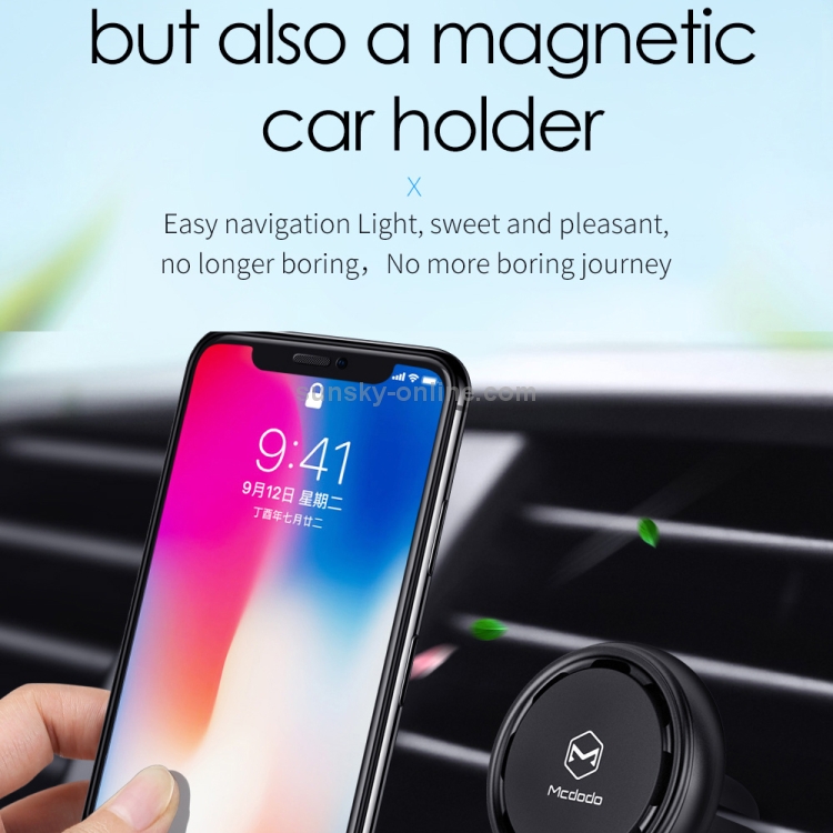 Mcdodo CM-5430 Dolphin Series Magnetic Car Vent Mount Holder with Aroma(Black) Mcdodo CM-5430 Dolphin Series Magnetic Car Vent Mount Holder with Aroma(Black)