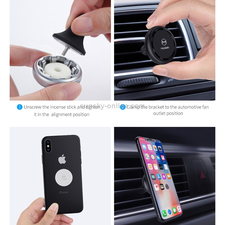 Mcdodo CM-5430 Dolphin Series Magnetic Car Vent Mount Holder with Aroma(Black) Mcdodo CM-5430 Dolphin Series Magnetic Car Vent Mount Holder with Aroma(Black)