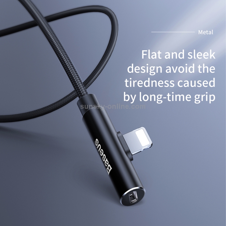 Baseus 0.5m 2A USB A to 8 Pin Rhythem Bent Connector Audio Data Sync Charge Cable(Black) Baseus 0.5m 2A USB A to 8 Pin Rhythem Bent Connector Audio Data Sync Charge Cable(Black)