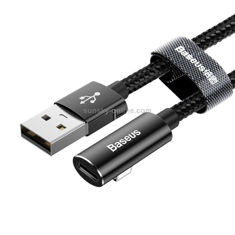 Baseus 0.5m 2A USB A to 8 Pin Rhythem Bent Connector Audio Data Sync Charge Cable(Black) Baseus 0.5m 2A USB A to 8 Pin Rhythem Bent Connector Audio Data Sync Charge Cable(Black)