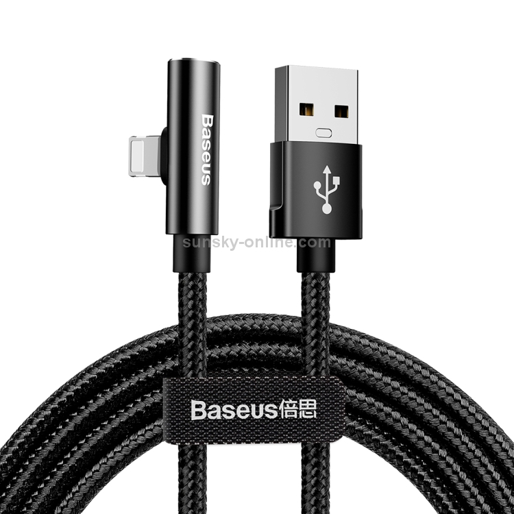 Baseus 1.2m 2A USB A to 8 Pin Rhythem Bent Connector Audio Data Sync Charge Cable (Black) Baseus 1.2m 2A USB A to 8 Pin Rhythem Bent Connector Audio Data Sync Charge Cable (Black)