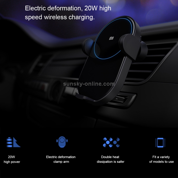 Original Xiaomi 20W Car Mount Qi Standard Wireless Charger(Black) Original Xiaomi 20W Car Mount Qi Standard Wireless Charger(Black)
