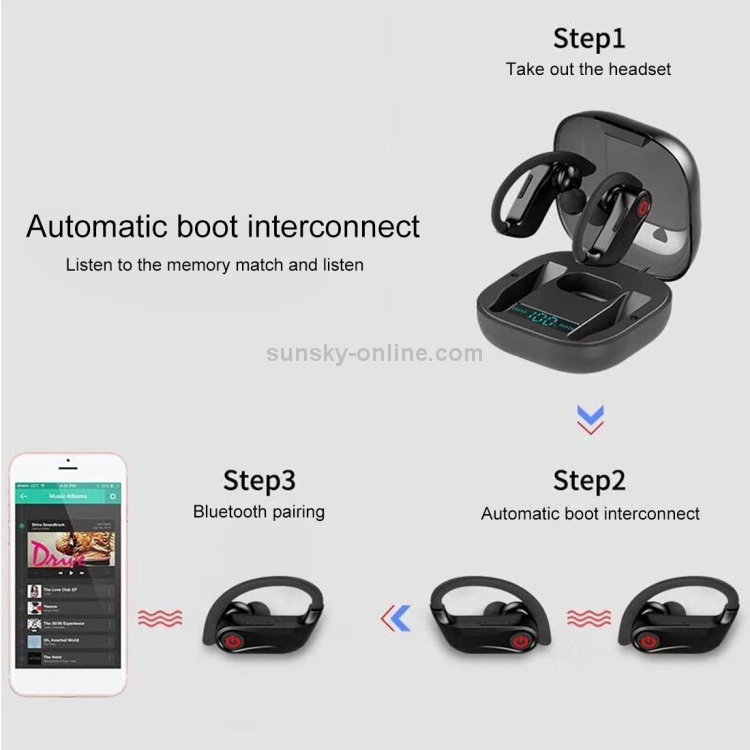 HBQ-Q62 TWS Bluetooth 5.0 Wireless Stereo Bluetooth Earphone with Charging Box & Digital LED Light, Support Siri(Black) HBQ-Q62 TWS Bluetooth 5.0 Wireless Stereo Bluetooth Earphone with Charging Box & Digital LED Light, Support Siri(Black)