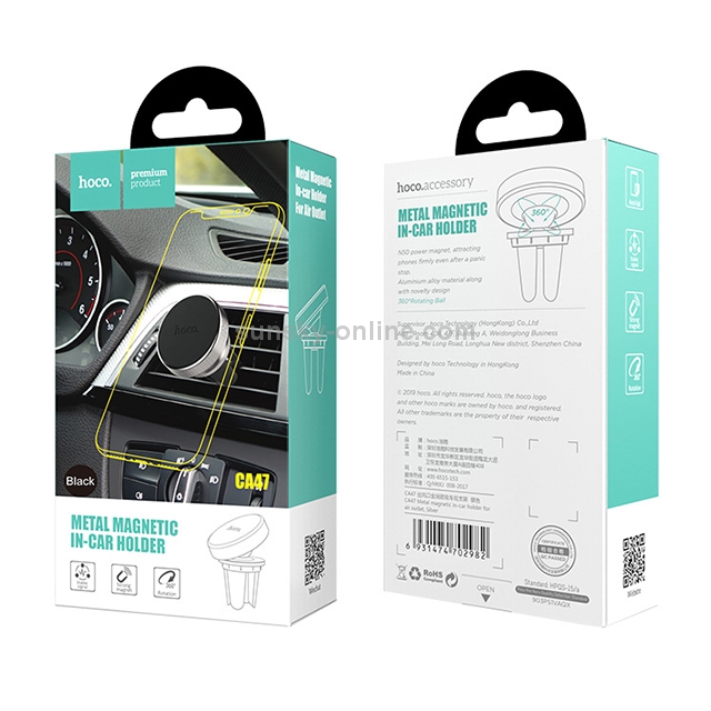 hoco CA47 Portable Car Air Outlet Metal Magnetic Holder(Silver) hoco CA47 Portable Car Air Outlet Metal Magnetic Holder(Silver)