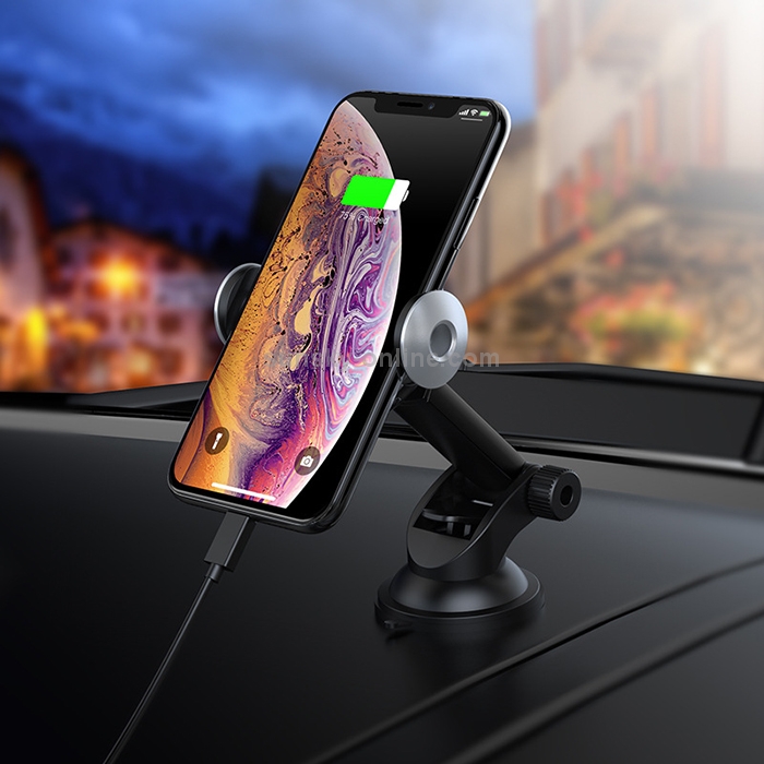 hoco CA48 Portable Car Automatic Induction Wireless Fast Charging Holder (Black Silver) hoco CA48 Portable Car Automatic Induction Wireless Fast Charging Holder (Black Silver)