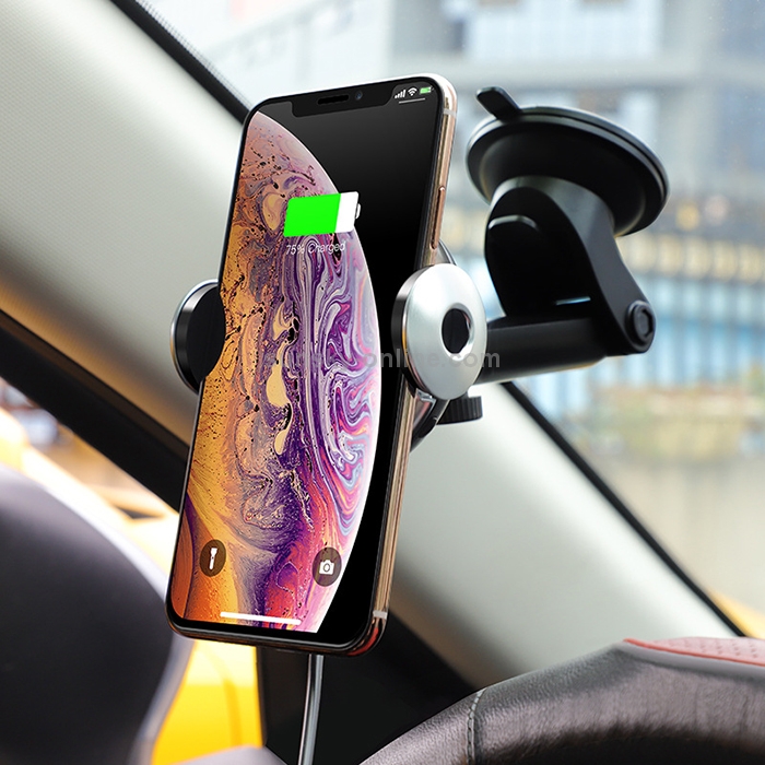 hoco CA48 Portable Car Automatic Induction Wireless Fast Charging Holder (Black Silver) hoco CA48 Portable Car Automatic Induction Wireless Fast Charging Holder (Black Silver)