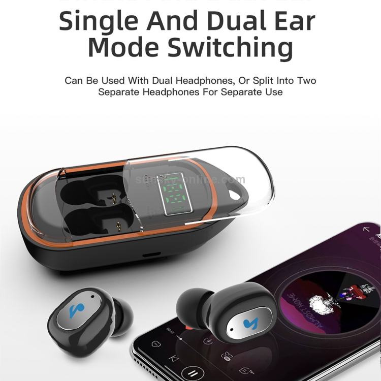 X21S TWS IPX5 Waterproof Bluetooth 5.0 Wireless Bluetooth Earphone with Slide-type Charging Box & LED Liquid Crystal Display, Support Binaural Calls(Black) X21S TWS IPX5 Waterproof Bluetooth 5.0 Wireless Bluetooth Earphone with Slide-type Charging Box & LED Liquid Crystal Display, Support Binaural Calls(Black)