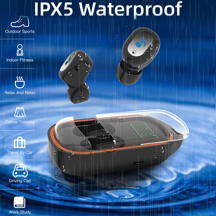 X21S TWS IPX5 Waterproof Bluetooth 5.0 Wireless Bluetooth Earphone with Slide-type Charging Box & LED Liquid Crystal Display, Support Binaural Calls(Black) X21S TWS IPX5 Waterproof Bluetooth 5.0 Wireless Bluetooth Earphone with Slide-type Charging Box & LED Liquid Crystal Display, Support Binaural Calls(Black)