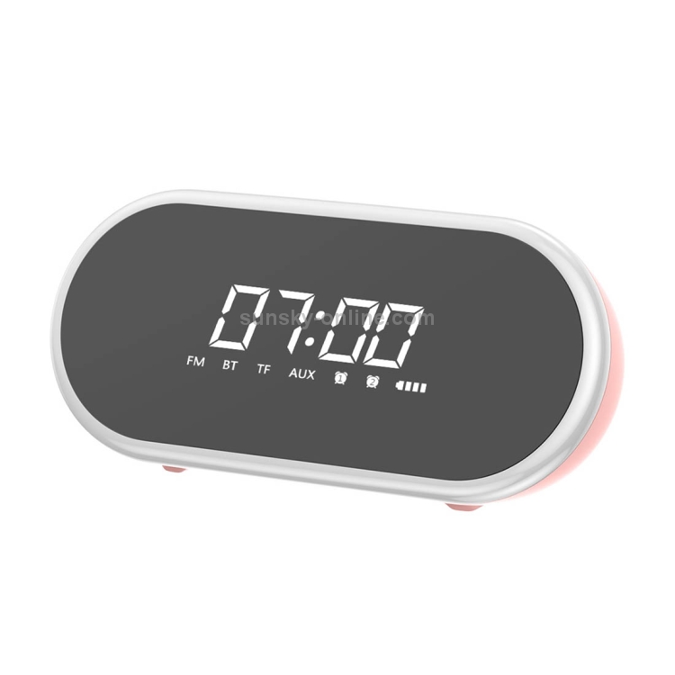 Baseus NGE09-04 Oval Bluetooth Speaker with Digital Display & Ring Ambient Light, Support for Dual Alarm Clock & Hands-free Call & FM & TF Card(Pink) Baseus NGE09-04 Oval Bluetooth Speaker with Digital Display & Ring Ambient Light, Support for Dual Alarm Clock & Hands-free Call & FM & TF Card(Pink)