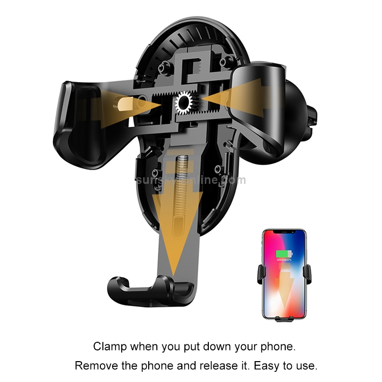 USAMS US-CD47 Gravity Sensing Car Mount Qi Standard Wireless Charger, Suitable for 4.0-6.0 inch Smartphones (Black) USAMS US-CD47 Gravity Sensing Car Mount Qi Standard Wireless Charger, Suitable for 4.0-6.0 inch Smartphones (Black)