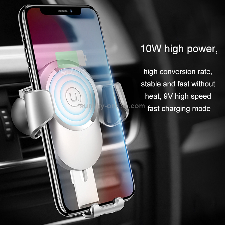 USAMS US-CD47 Gravity Sensing Car Mount Qi Standard Wireless Charger, Suitable for 4.0-6.0 inch Smartphones (Black) USAMS US-CD47 Gravity Sensing Car Mount Qi Standard Wireless Charger, Suitable for 4.0-6.0 inch Smartphones (Black)
