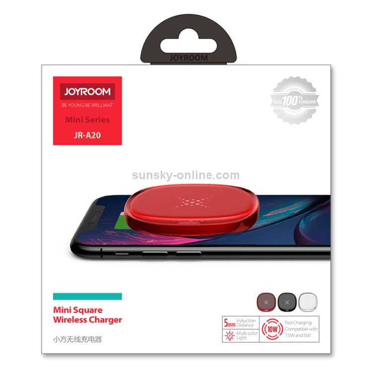 JOYROOM JR-A20 10W Mini Square Wireless Charger (Red) JOYROOM JR-A20 10W Mini Square Wireless Charger (Red)