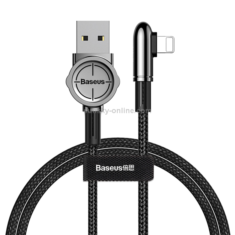 Baseus 8 Pin Angle Head Design Mobile Game Charging Cable, Length : 1m(Black) Baseus 8 Pin Angle Head Design Mobile Game Charging Cable, Length : 1m(Black)