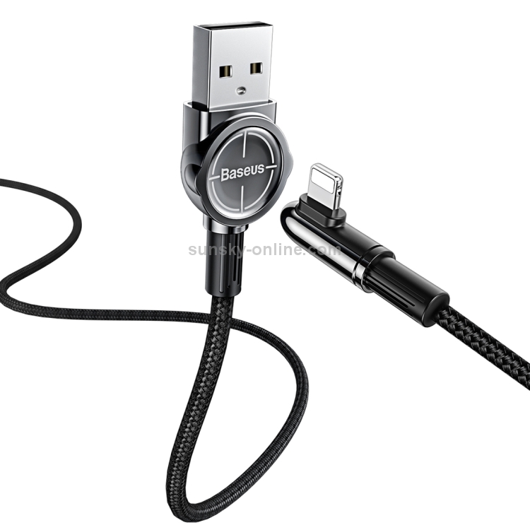 Baseus 8 Pin Angle Head Design Mobile Game Charging Cable, Length : 1m(Black) Baseus 8 Pin Angle Head Design Mobile Game Charging Cable, Length : 1m(Black)
