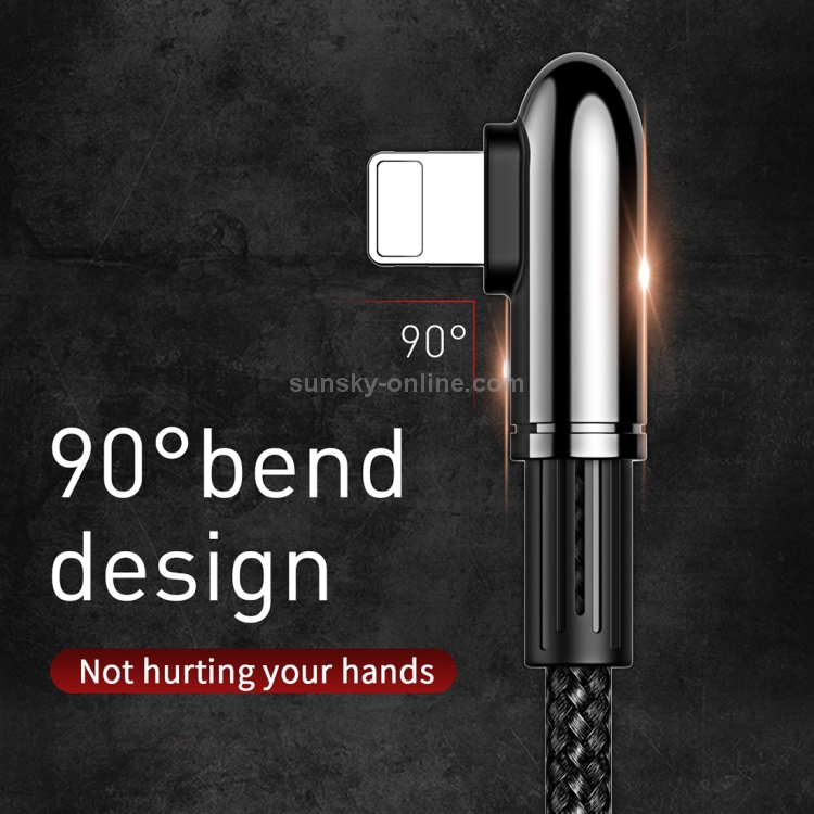 Baseus 8 Pin Angle Head Design Mobile Game Charging Cable, Length : 1m(Black) Baseus 8 Pin Angle Head Design Mobile Game Charging Cable, Length : 1m(Black)