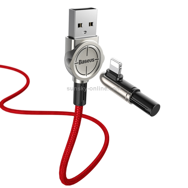Baseus 8 Pin Angle Head Design Mobile Game Charging Cable, Length : 2m(Red) Baseus 8 Pin Angle Head Design Mobile Game Charging Cable, Length : 2m(Red)