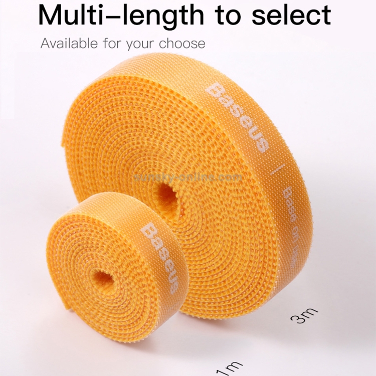Baseus Multi-funtion Portable Circle Magic Sticker Bandage, Length : 3m(Yellow)