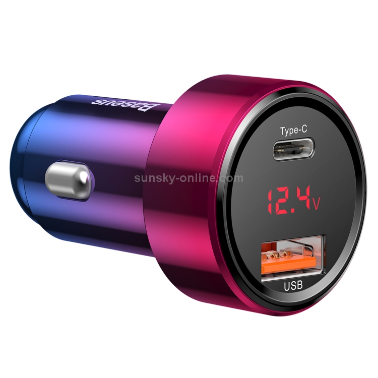 Baseus 45W Type-C / USB-C PD+QC PPS Car Digital Display Intelligent Quick Charge Charger(Red) Baseus 45W Type-C / USB-C PD+QC PPS Car Digital Display Intelligent Quick Charge Charger(Red)