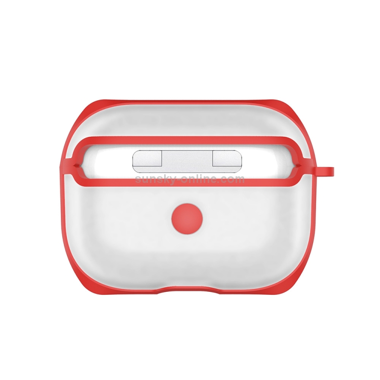 APC001 For AirPods Pro PC + TPU Transparent Earphone Protective Case with Hook (Red) APC001 For AirPods Pro PC + TPU Transparent Earphone Protective Case with Hook (Red)