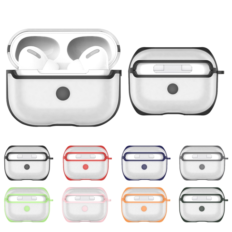 APC001 For AirPods Pro PC + TPU Transparent Earphone Protective Case with Hook (Red) APC001 For AirPods Pro PC + TPU Transparent Earphone Protective Case with Hook (Red)