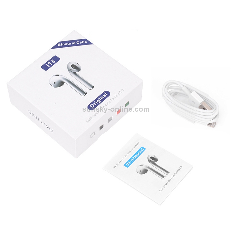 DS-i13 Wireless Bluetooth V5.0 TWS Sport Binaural Headphone, Support Wireless Charging&Tapping Function&Boot-up Automatic Matching, Compatible with iOS & Android(Blue) DS-i13 Wireless Bluetooth V5.0 TWS Sport Binaural Headphone, Support Wireless Charging&Tapping Function&Boot-up Automatic Matching, Compatible with iOS & Android(Blue)