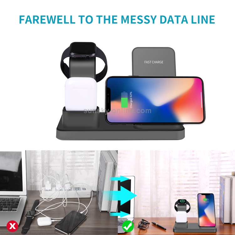 Q12 3 in 1 Quick Wireless Charger for iPhone, Apple Watch, AirPods and other Android Smart Phones(Grey) Q12 3 in 1 Quick Wireless Charger for iPhone, Apple Watch, AirPods and other Android Smart Phones(Grey)