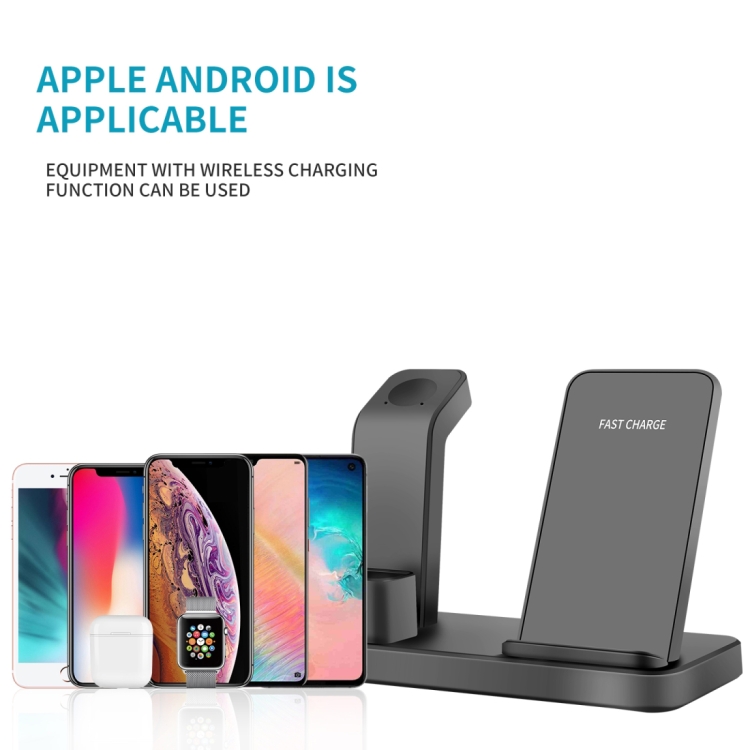 Q12 3 in 1 Quick Wireless Charger for iPhone, Apple Watch, AirPods and other Android Smart Phones(Grey) Q12 3 in 1 Quick Wireless Charger for iPhone, Apple Watch, AirPods and other Android Smart Phones(Grey)