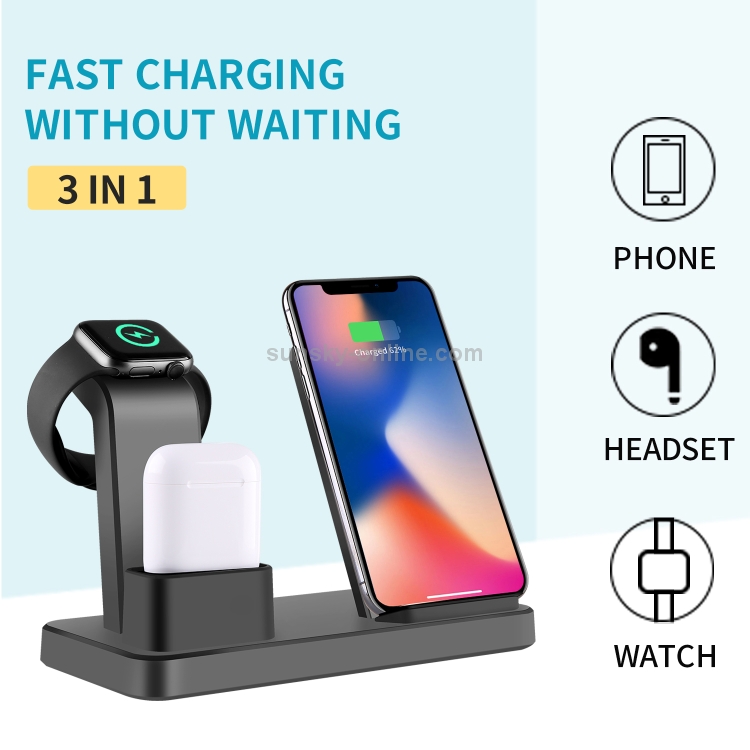 Q12 3 in 1 Quick Wireless Charger for iPhone, Apple Watch, AirPods and other Android Smart Phones(Grey) Q12 3 in 1 Quick Wireless Charger for iPhone, Apple Watch, AirPods and other Android Smart Phones(Grey)