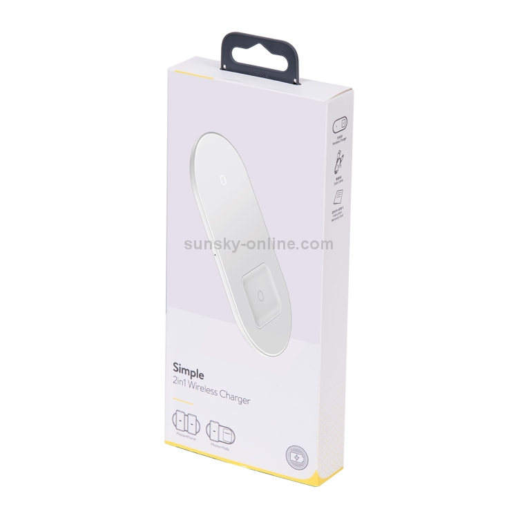 Baseus WXJK-02 2 in 1 18W QI Standard Fast Charging Wireless Charger for Phones & AirPods(White) Baseus WXJK-02 2 in 1 18W QI Standard Fast Charging Wireless Charger for Phones & AirPods(White)
