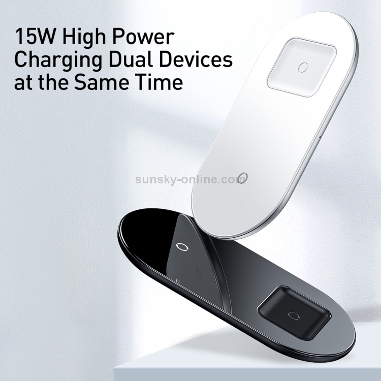 Baseus WXJK-02 2 in 1 18W QI Standard Fast Charging Wireless Charger for Phones & AirPods(White) Baseus WXJK-02 2 in 1 18W QI Standard Fast Charging Wireless Charger for Phones & AirPods(White)