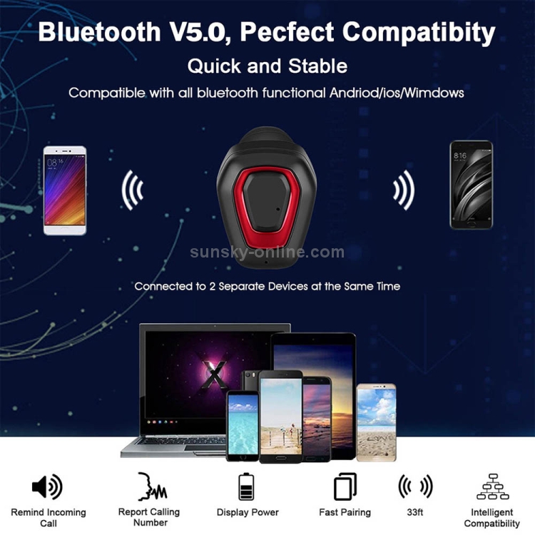 A7 TWS Bluetooth 5.0 Twin Wireless Bluetooth Earphone with Charging Box, Support Call(Black Red) A7 TWS Bluetooth 5.0 Twin Wireless Bluetooth Earphone with Charging Box, Support Call(Black Red)