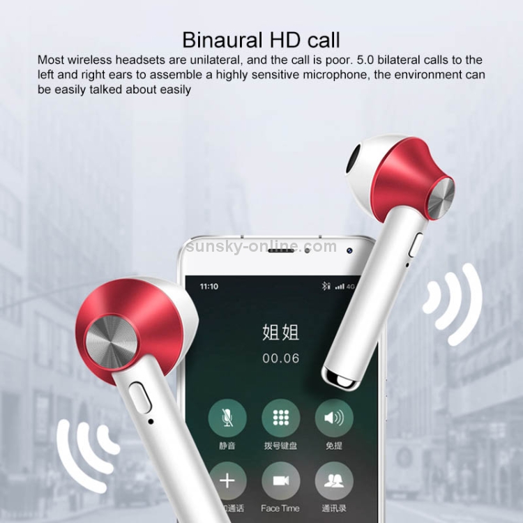 D012 TWS Bluetooth 5.0 Wireless Bluetooth Earphone with Charging Box Support Voice Prompt Power Display HD Call Silver