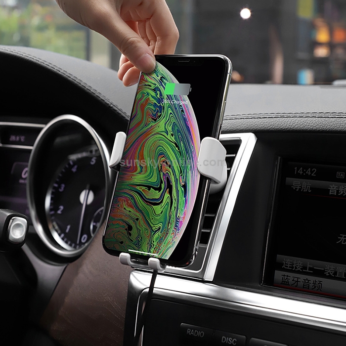 hoco CW17 Sage Series In-Car Stand Qi Standard Wireless Fast Charger (White) hoco CW17 Sage Series In-Car Stand Qi Standard Wireless Fast Charger (White)